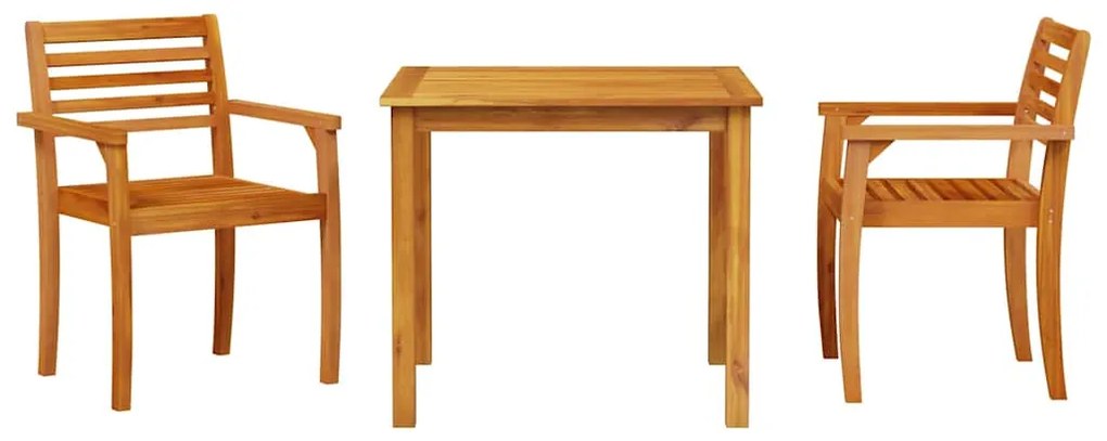 vidaXL Σέτ φαγητού για κήπο 3 pcs Καφέ Στερεό Ξύλο Ακακίας