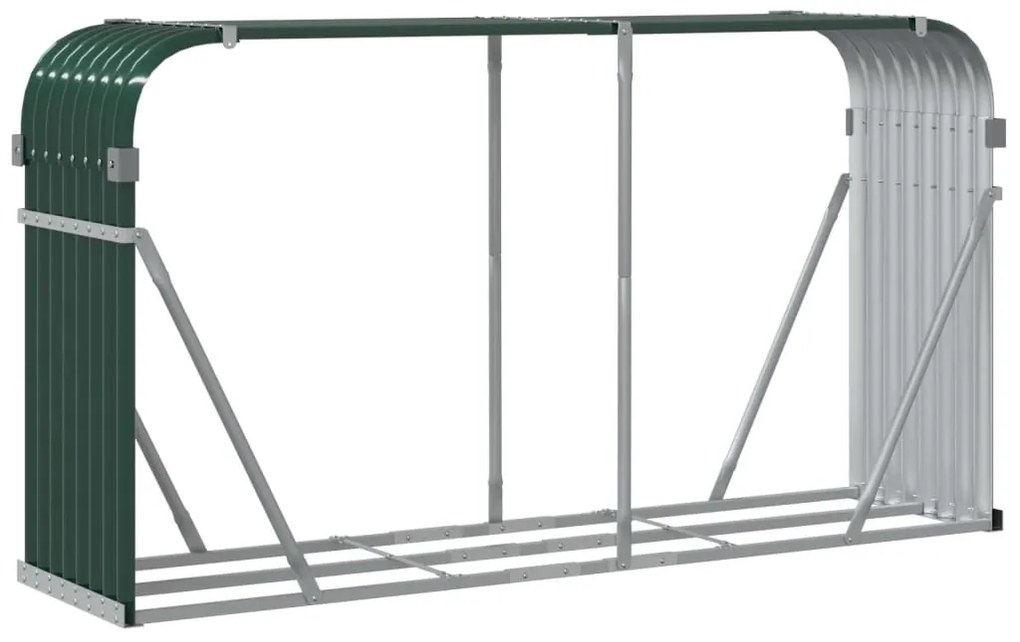 vidaXL Ξυλοθήκη Πράσινη 180 x 45 x 100 εκ. από Γαλβανισμένο Ατσάλι