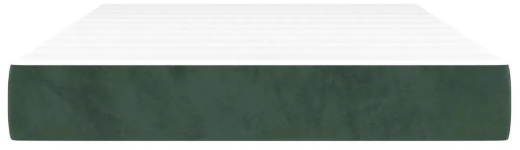 vidaXL Στρώμα με Pocket Springs Σκούρο Πράσινο120x200x20 εκ. Βελούδινο