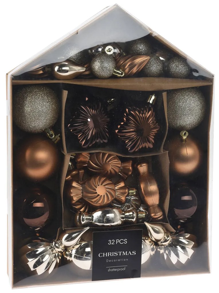 Χριστουγεννιάτικα Στολίδια (Σετ 32τμχ) K-M Amber CAN303740