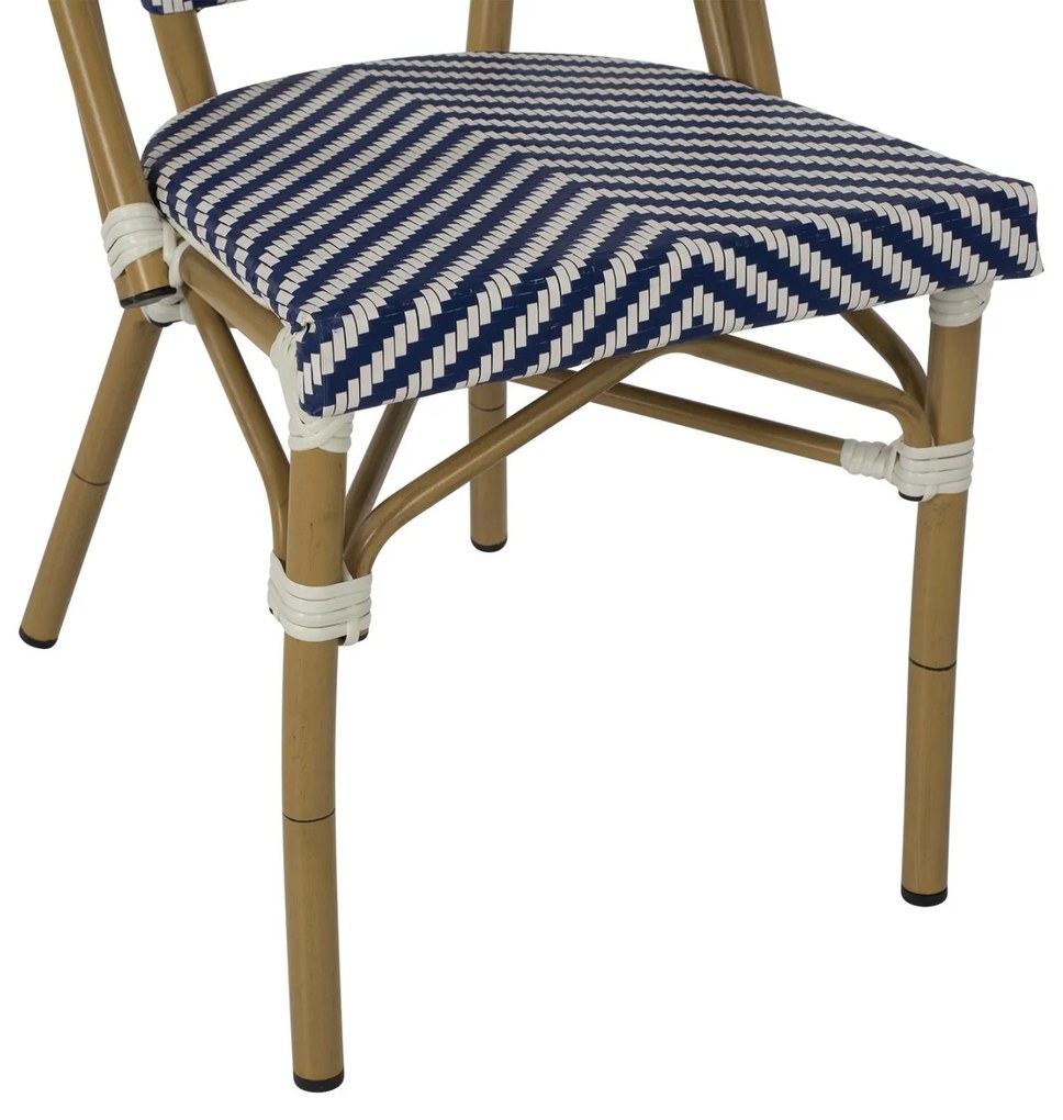 Καρέκλα C5860.02 Bamboo Look Μπλέ - Λευκό 46x56x88Y εκ. 46x56x88 εκ.