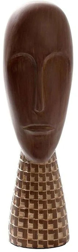 Διακοσμητική Φιγούρα Πρόσωπο FIK113 10x7x35cm Brown-Beige Espiel Πολυρεσίνη