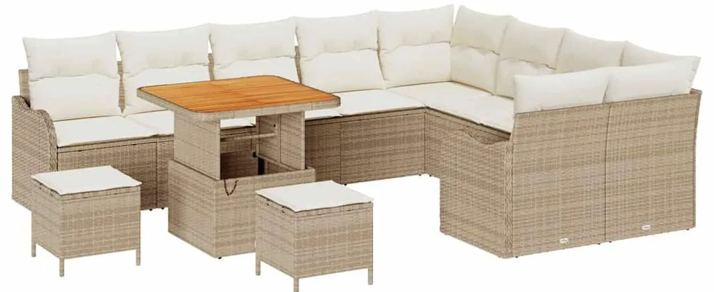 vidaXL Σετ Καναπέ Κήπου 12 pcs Μπεζ συνθετικό ρατάν