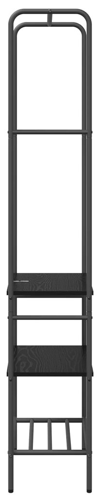 vidaXL Ράφι ρούχων με ράφια με ράφι Μαύρη δρυς 60 x 30 x 171 εκ
