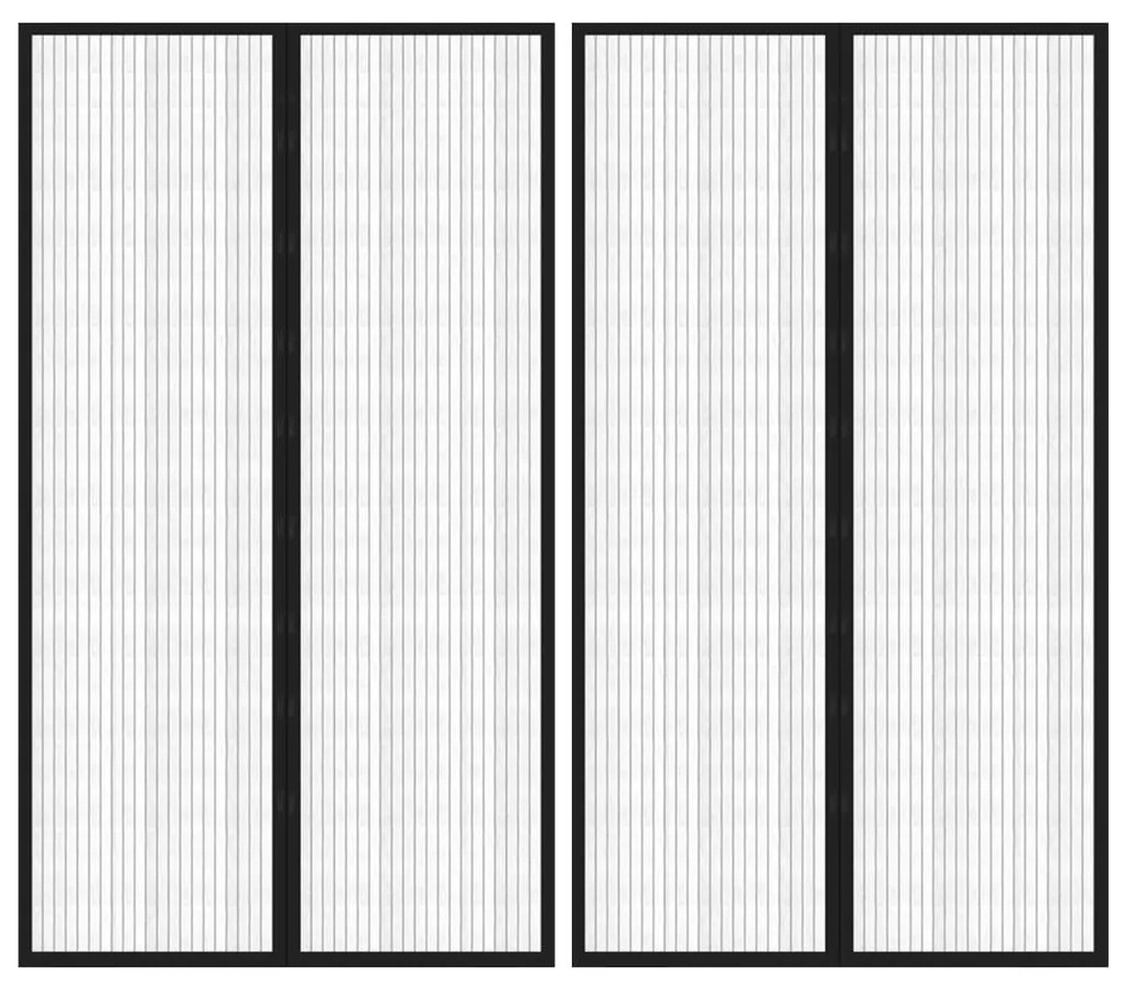 vidaXL Σίτα Πόρτας 2 Τεμαχίων Μαύρη 200 x 80 εκ. με Μαγνήτες
