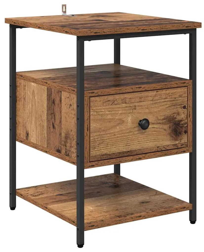 vidaXL Κομοδίνο Παλιό ξύλο 40 x 42 x 56 εκ Επεξεργασμένο ξύλο