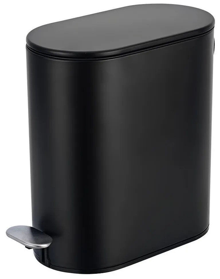Κάδος Απορριμμάτων Μπάνιου (Φ14x31) Estia 5lt Slim Black Matt 02-5566
