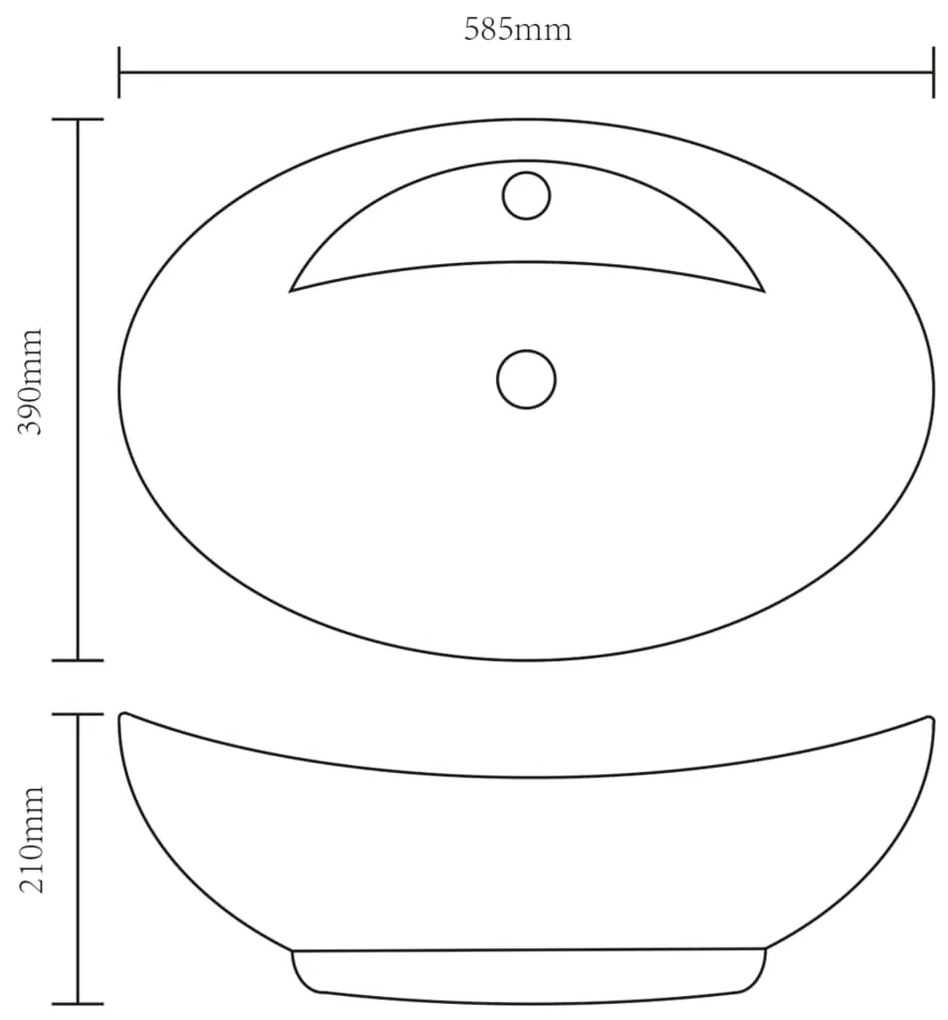 vidaXL Νιπτήρας με Οπή Υπερχείλισης Χρυσός 58,5x39x21 εκ. Κεραμικός