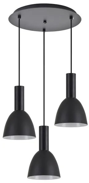 Κρεμαστό Φωτιστικό 3xE27 Κώνοι Adept Tube Homelighting-77-8551-Μαύρο 77-8551