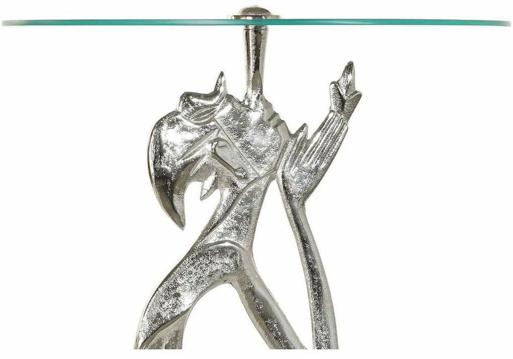Βοηθητικό Τραπέζι DKD Home Decor Διαφανές Αλουμίνιο Κρυστάλλινο Ασημί (46 x 46 x 72 cm)
