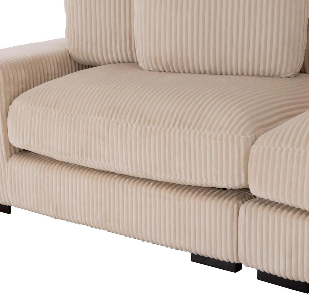 Γωνιακός Καναπές CRANFIELD Δεξιά γωνία Μπέζ Ριγέ ύφασμα 313x169x80Υεκ. 313x169x80 εκ.