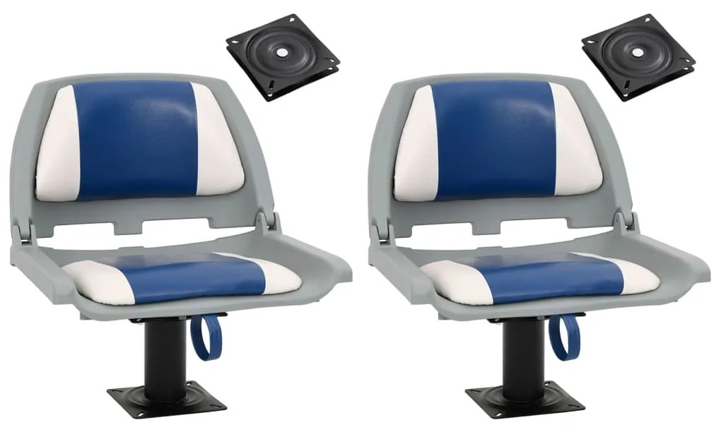 vidaXL Καθίσματα Σκάφους 2 Τεμ. με Ορθοστάτη 360° Περιστροφή