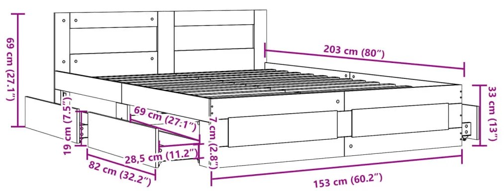 ΠΛΑΙΣΙΟ ΚΡΕΒΑΤΙΟΥ ΜΕ ΚΕΦΑΛΑΡΙ ΓΚΡΙ ΣΚΥΡ. 150X200 ΕΚ. ΕΠΕΞ. ΞΥΛΟ 3295558