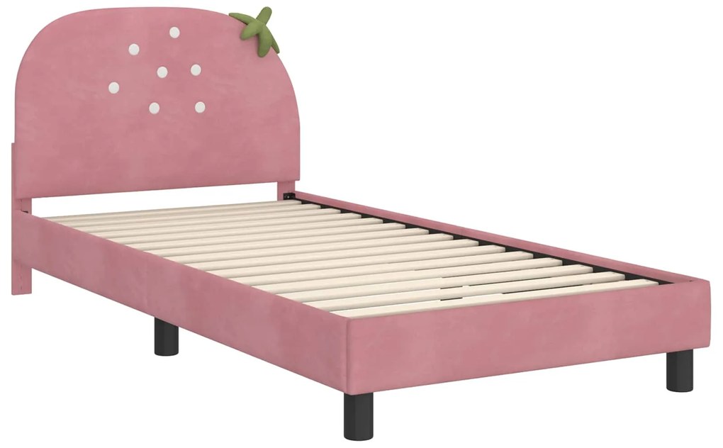 vidaXL Κρεβάτι Παιδικής Κρεβατοκάμαρας με Κεφαλάκι Ροζ 80 x 200 cm