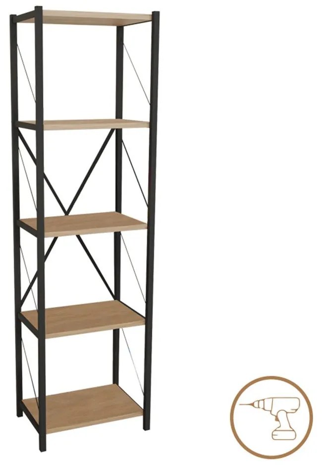 Βιβλιοθήκη Glase 321-000008 40x30x150cm Oak-Black