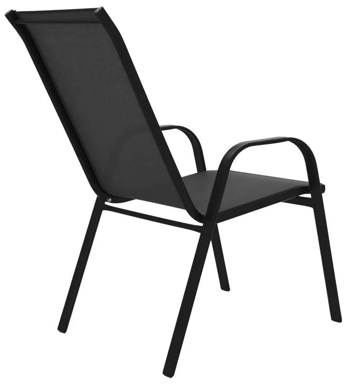 Σετ κήπου - Τραπεζαρία Calan - Ensure 5 τεμ. μέταλλο - γυαλί μαύρο 140x80x70 εκ. 140x80x70 εκ.