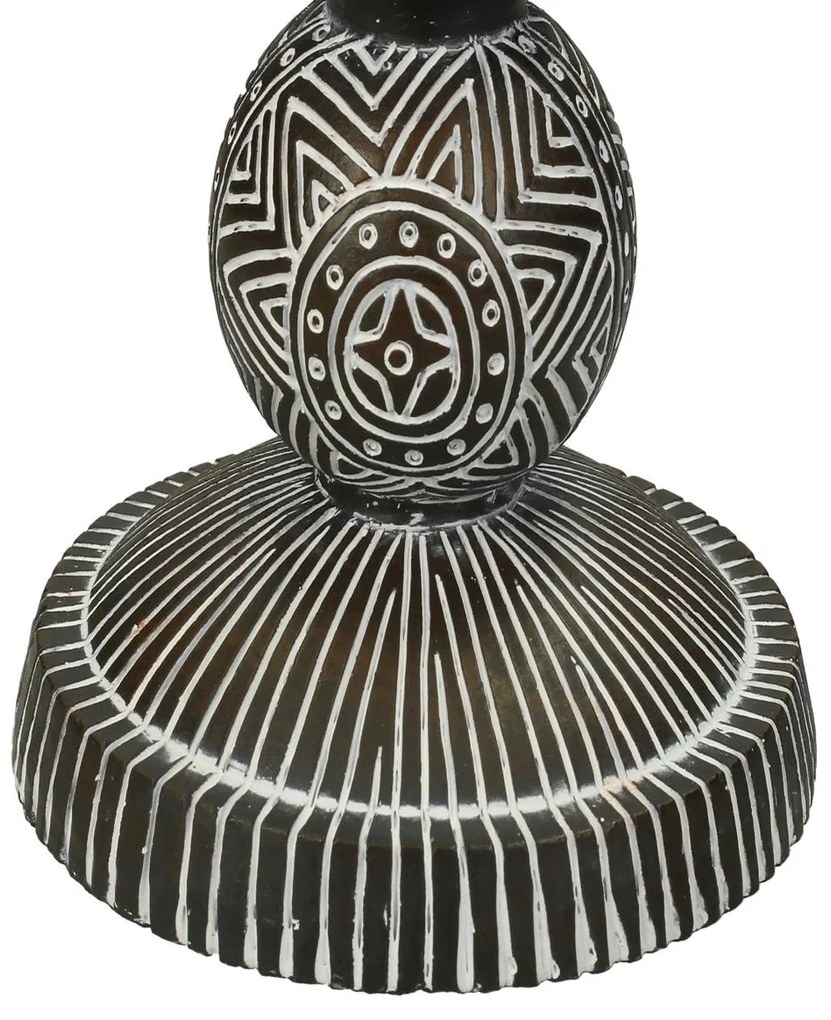 Κηροπήγιο Tribal Καφέ Polyresin 11.5x11.5x28cm - 05153007