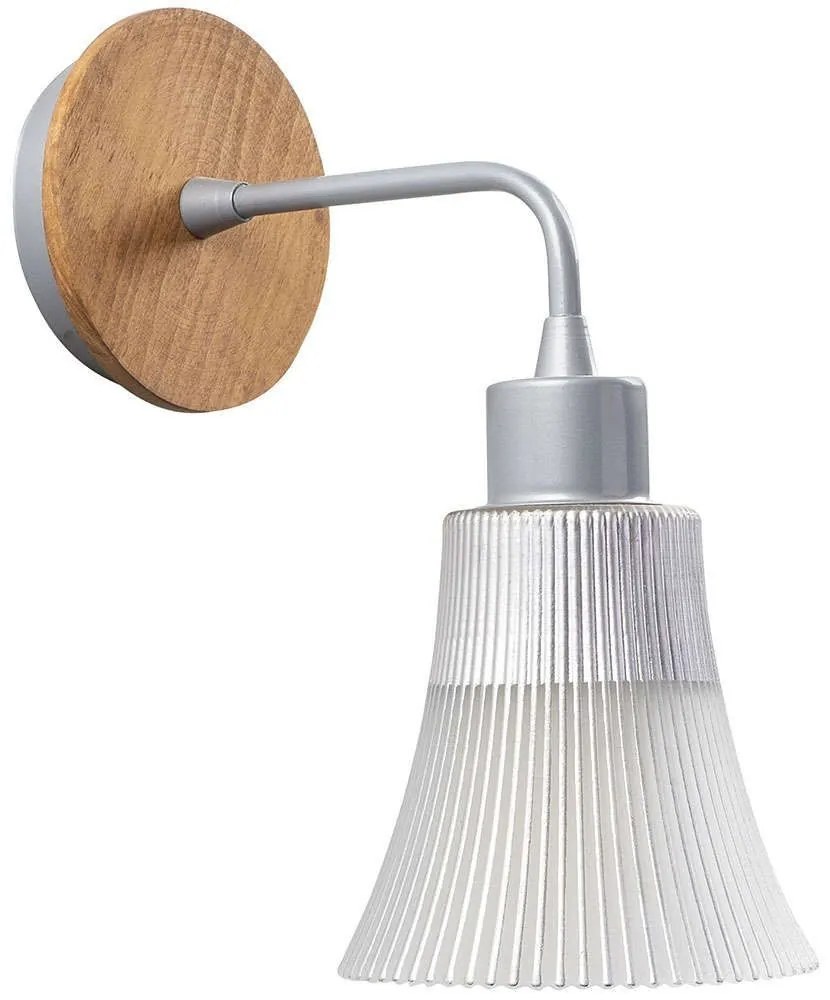 Φωτιστικό Τοίχου - Απλίκα Foca 525NOR3104 Φ13x28cm 1xE27 40W Natural-Silver Opviq