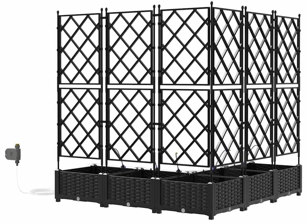 vidaXL Ζαρντινιέρες κήπου Μαύρο 120 x 120 x 126 cm Ατσάλι