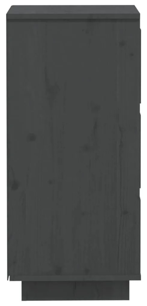 Συρταριέρες 2 τεμ. Γκρι 32 x 34 x 75 εκ. από Μασίφ Ξύλο Πεύκου - Γκρι