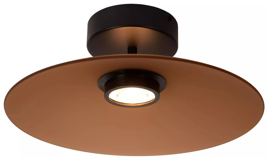Φωτιστικό Οροφής Lucide 25117-10-62 MENGA Μελί (Amber)|Μαύρο Ματ (Black Mat) 2700 K