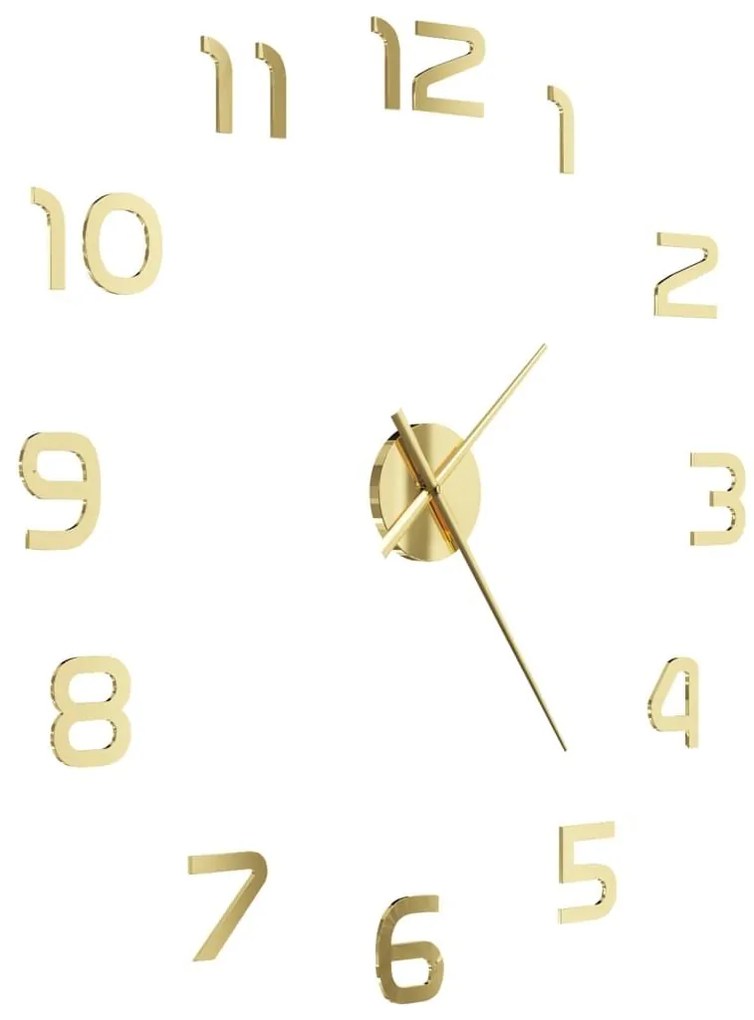 Ρολόι Τοίχου Τρισδιάστατο Μοντέρνο Χρυσό 100 εκ. XXL - Χρυσό