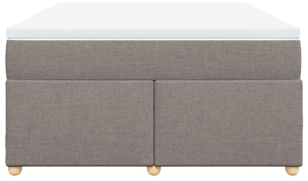 Κρεβάτι Boxspring με Στρώμα Taupe 140x200 εκ. Υφασμάτινο - Μπεζ-Γκρι