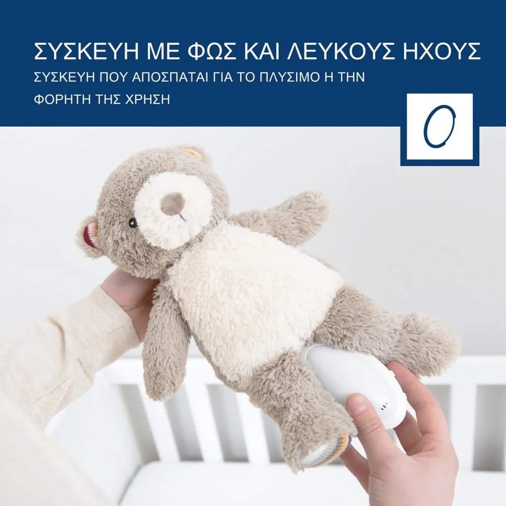Βρεφικό Αρκουδάκι Bruno με εγγραφή φωνής &amp; λευκούς ήχους ZA-BRUNO-01 Zazu