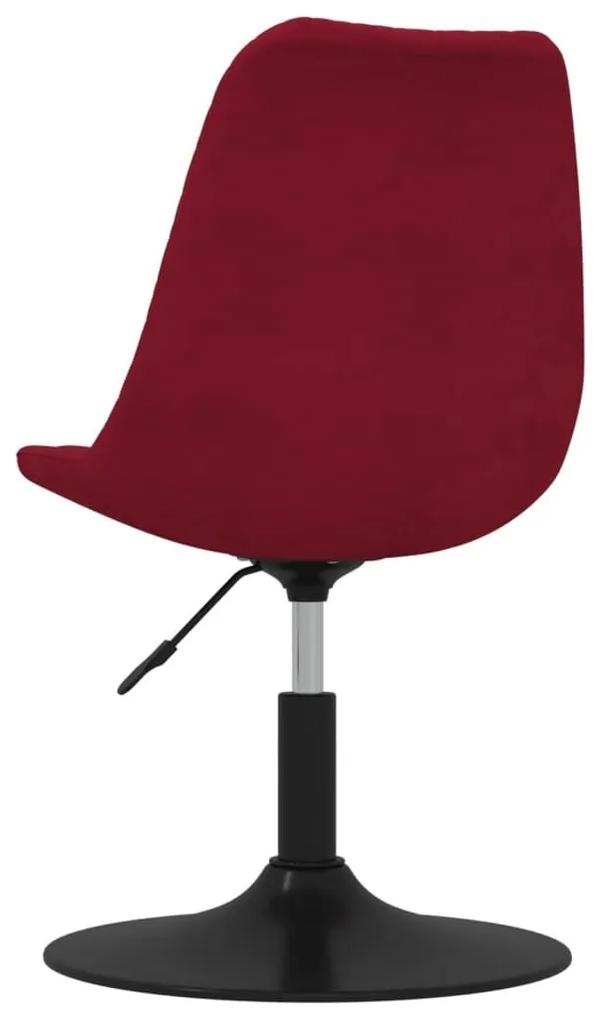 Καρέκλες Τραπεζαρίας Περιστρεφόμενες 4 τεμ. Μπορντό Βελούδινες - Κόκκινο