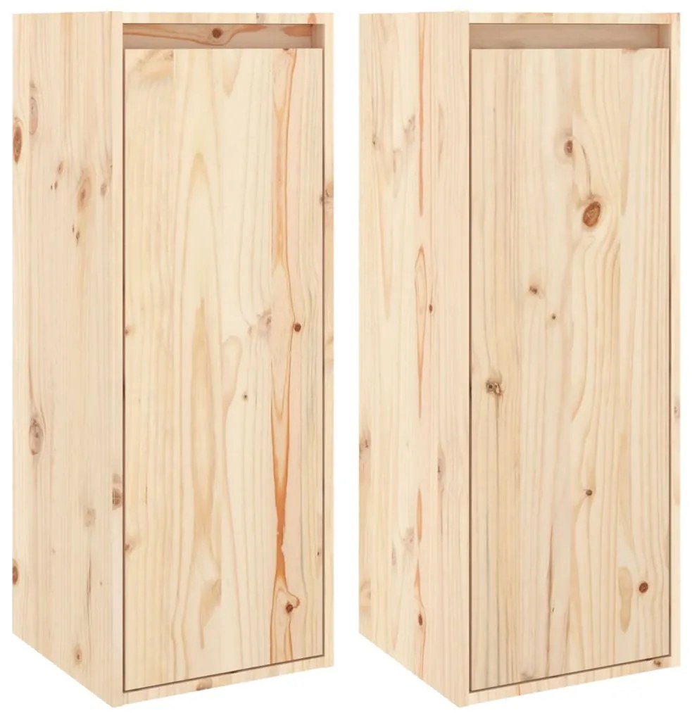 vidaXL Ντουλάπια Τοίχου 2 τεμ. 30 x 30 x 80 εκ από Μασίφ Ξύλο Πεύκου