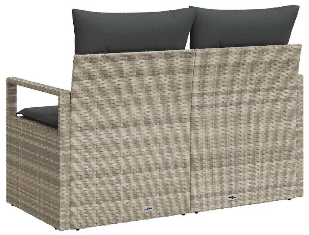 vidaXL Καναπές Κήπου με μαξιλάρι Γκρι 120 x 62 x 69εκ συνθετικό ρατάν