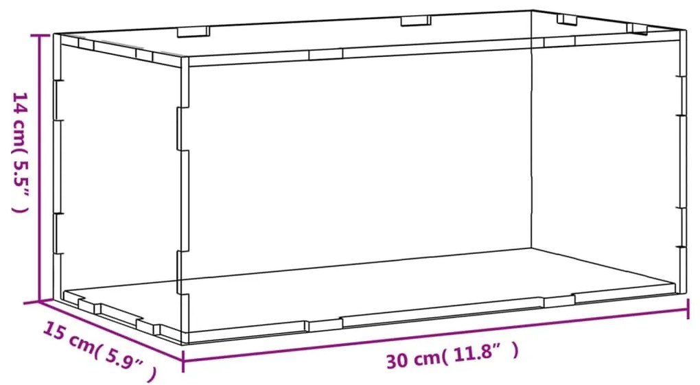vidaXL Κουτί Βιτρίνας Διαφανές Ακρυλικό 30x15x14 εκ.