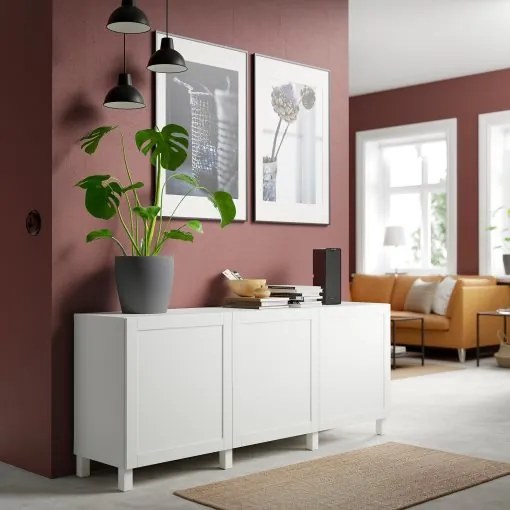 BESTÅ σύνθεση αποθήκευσης με πόρτες, 180x42x74 cm 491.397.41
