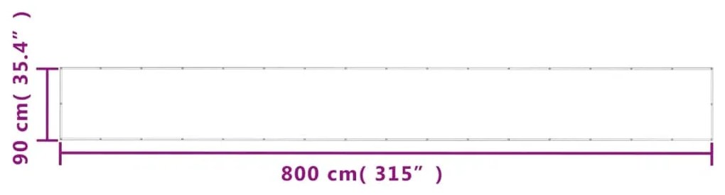 vidaXL Διαχωριστικό Βεράντας Λευκό 90x800εκ 100% Πολ. Ύφασμα Oxford