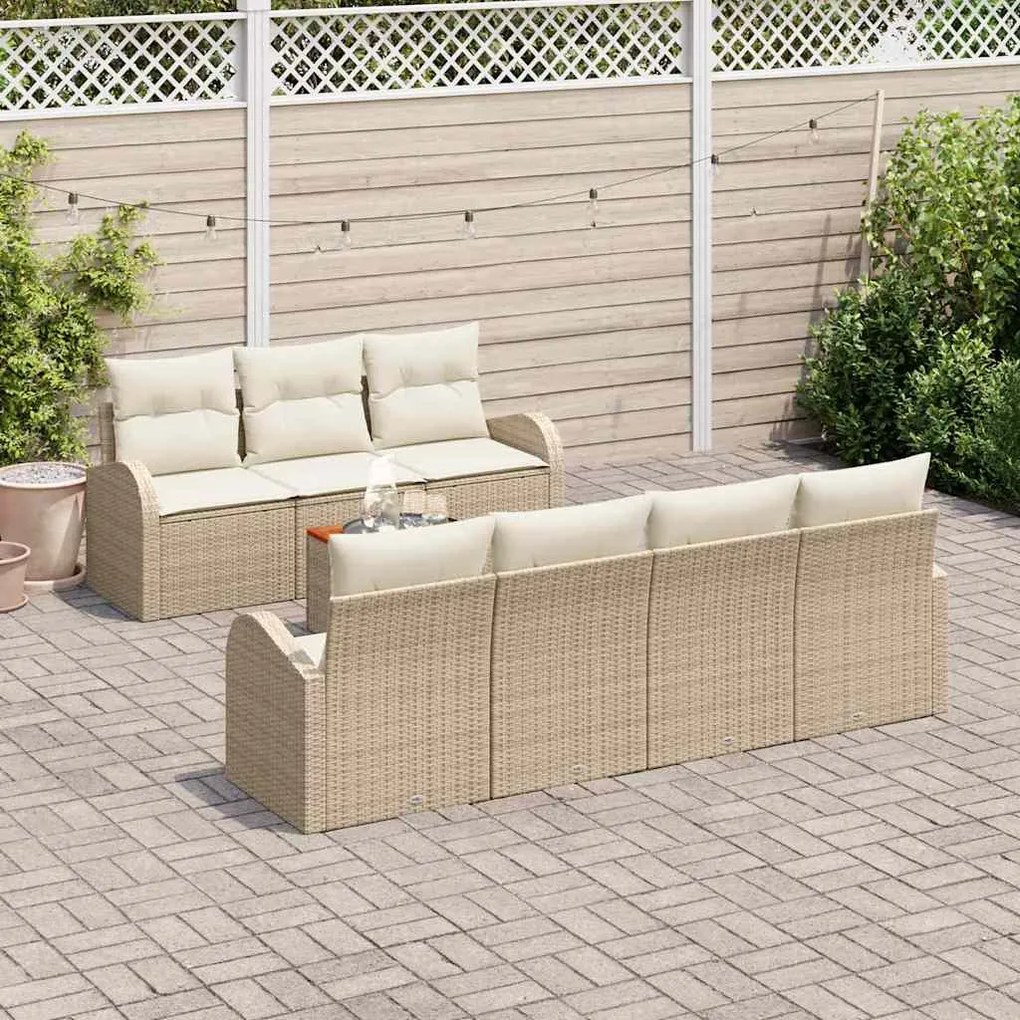 vidaXL Σετ Καναπέ Κήπου 8 pcs Beige, λευκό