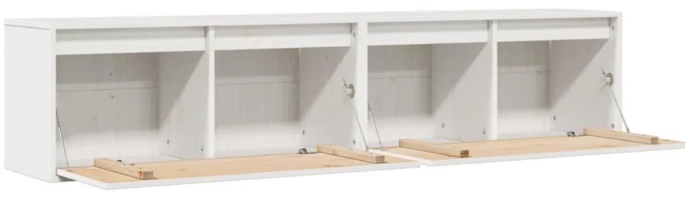 vidaXL Ντουλάπια Τοίχου 2 τεμ. Λευκά 80x30x35 εκ από Μασίφ Ξύλο Πεύκου