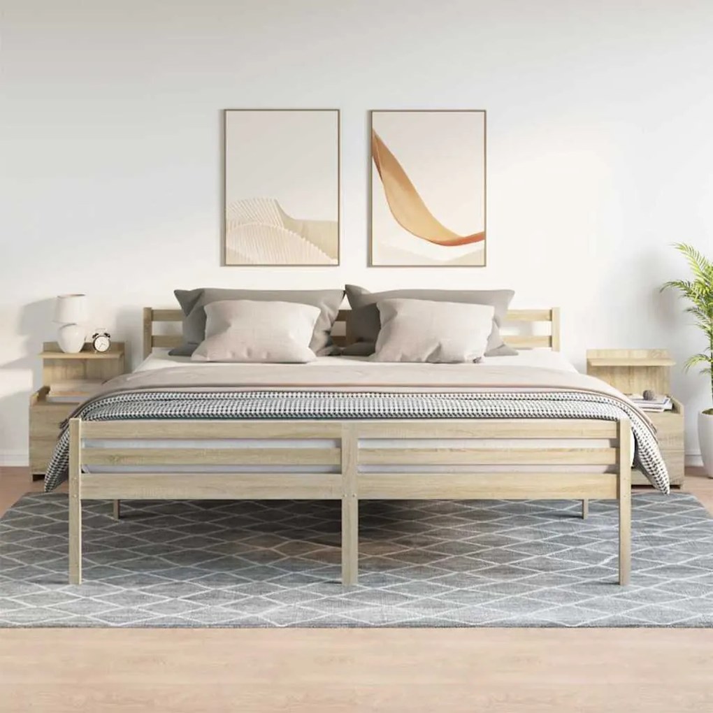 vidaXL Κομοδίνα 2 τεμ. με 2 Συρτάρια, Χρώμα Sonoma Δρυς 40x36,5x62 εκ.