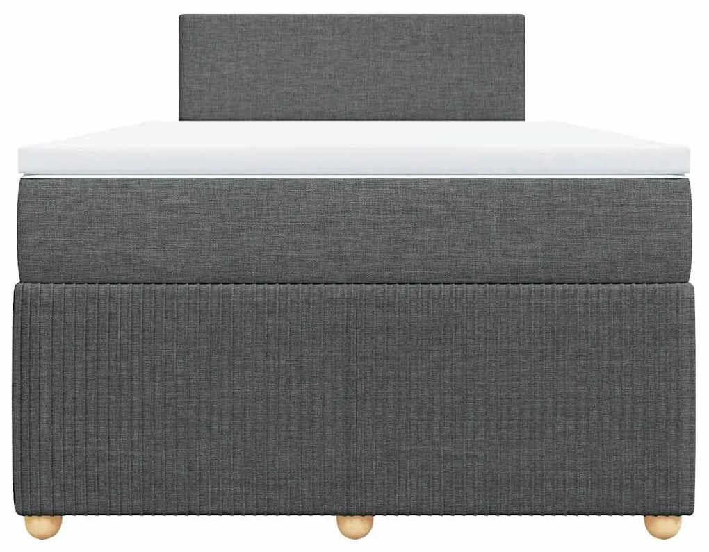 vidaXL Κρεβάτι Boxspring με Στρώμα Σκούρο Γκρι 120x190 εκ Υφασμάτινο
