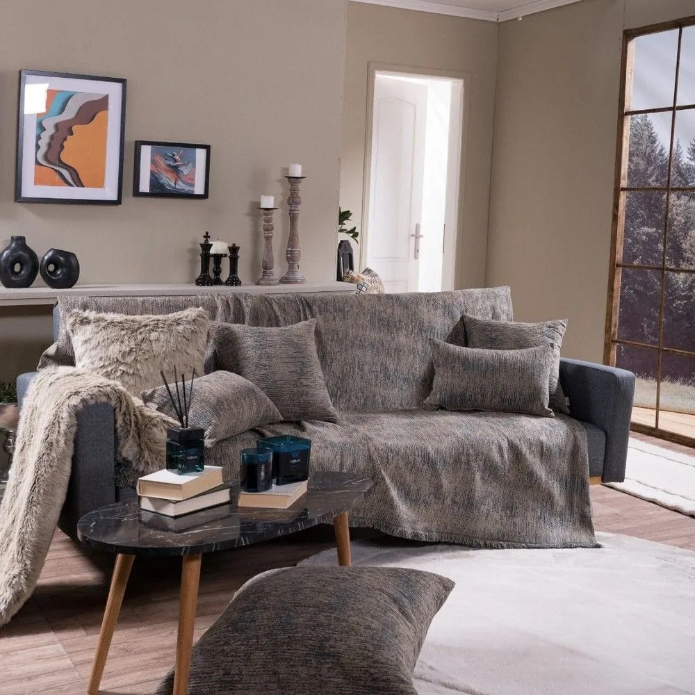 Ριχτάρι Toronto 04 Grey Teoran Πολυθρόνα 180x150cm Βαμβάκι-Ακρυλικό