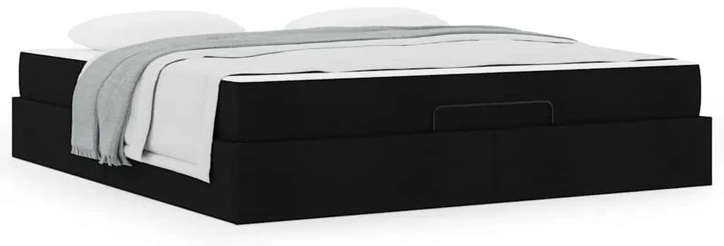 vidaXL Σκελετός Κρεβατιού με αποθήκευση Μαύρο 180 x 200 cm ύφασμα