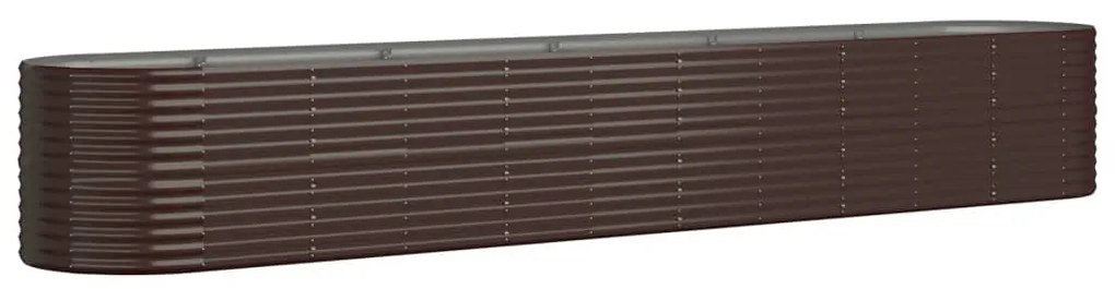 vidaXL Ζαρντινιέρα Καφέ 440x80x68 εκ. Γαλβανισμένος χάλυβας