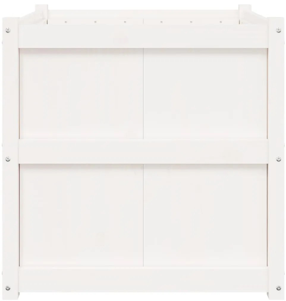 vidaXL Ζαρντινιέρα Λευκή 70 x 70 x 70 εκ. από Μασίφ Ξύλο Πεύκου