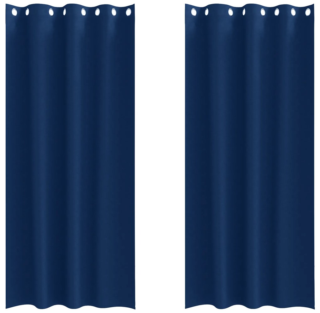 vidaXL Κουρτίνες 2 pcs Σκούρο Μπλε 225 x 140 εκ. Πολυεστέρας