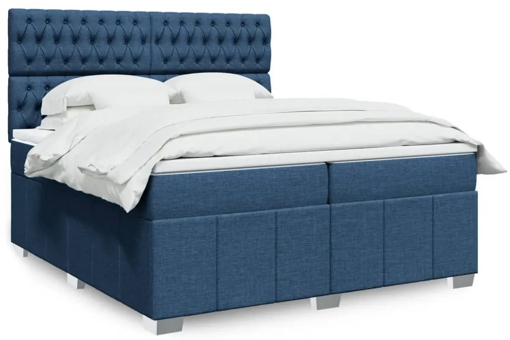 ΚΡΕΒΑΤΙ BOXSPRING ΜΕ ΣΤΡΩΜΑ ΜΠΛΕ 200X200 ΕΚ. ΥΦΑΣΜΑΤΙΝΟ 3291788