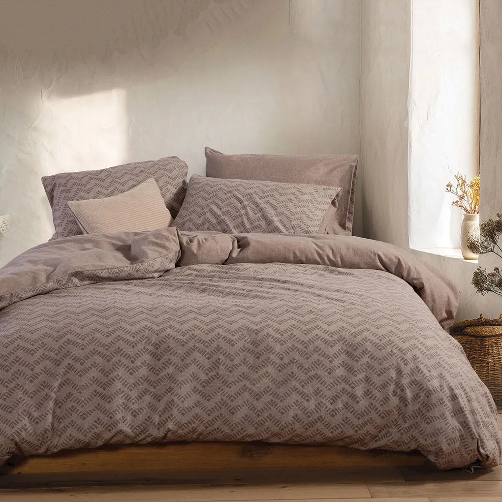 Φανελένια Σεντόνια Μονά (Σετ) Nef-Nef Homeware Flannel Otrando Mocca