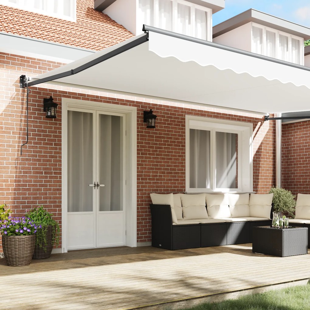 vidaXL Αυτόματη Πτυσσόμενη Τέντα Λευκή 500 x 300 cm