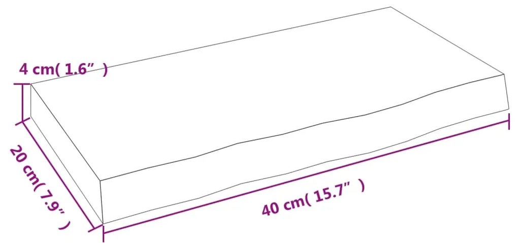 ΡΑΦΙ ΤΟΙΧΟΥ 40X20X4 ΕΚ. ΑΠΟ ΑΚΑΤΕΡΓΑΣΤΟ ΜΑΣΙΦ ΞΥΛΟ ΔΡΥΟΣ 363504