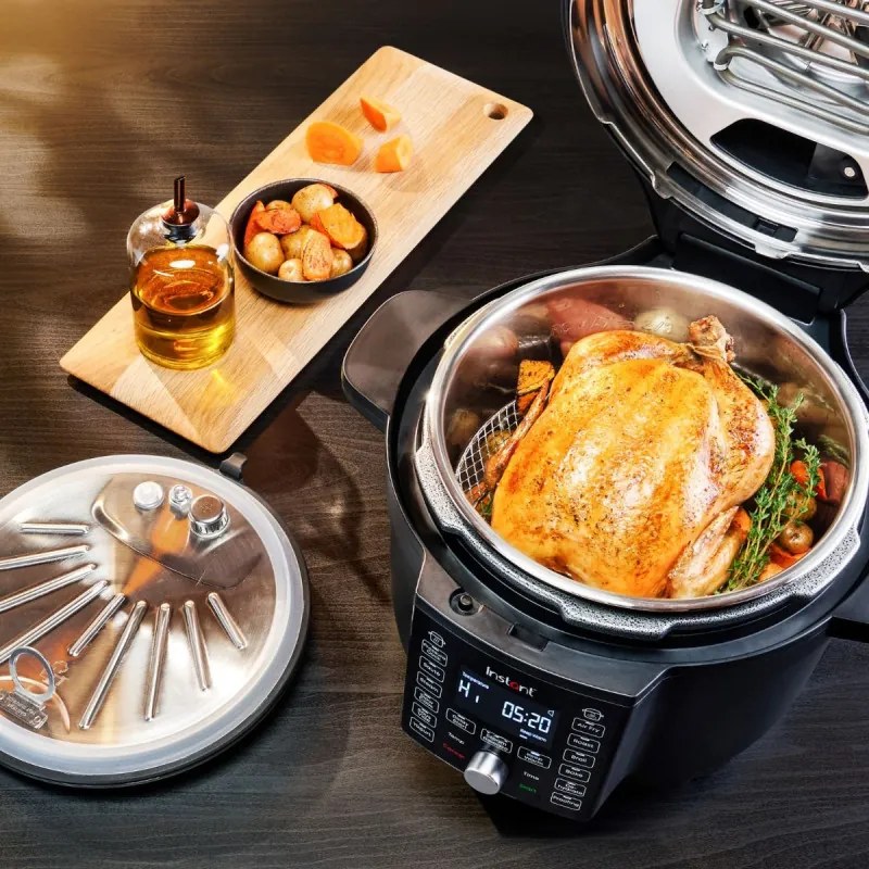 Instant Pot Duo Crisp Ultimate καπάκι 140005901, 1500W, 6.2L, 11 προγράμματα, Ultimate καπάκι καλαθιού, EvenCrisp, Μαύρο