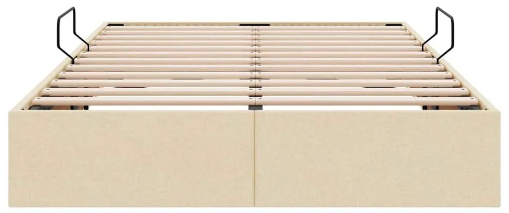 vidaXL Κρεβάτι Αποθήκης με στρώμα με κεφαλάρι Κρέμ 120 x 200 cm ύφασμα