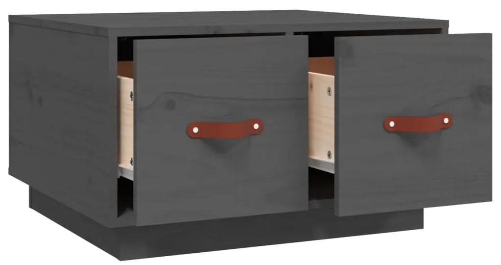 vidaXL Τραπεζάκι Σαλονιού Γκρι 60x53x35 εκ. από Μασίφ Ξύλο Πεύκου